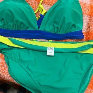 Wild Fable Green and Blue Bikini Set